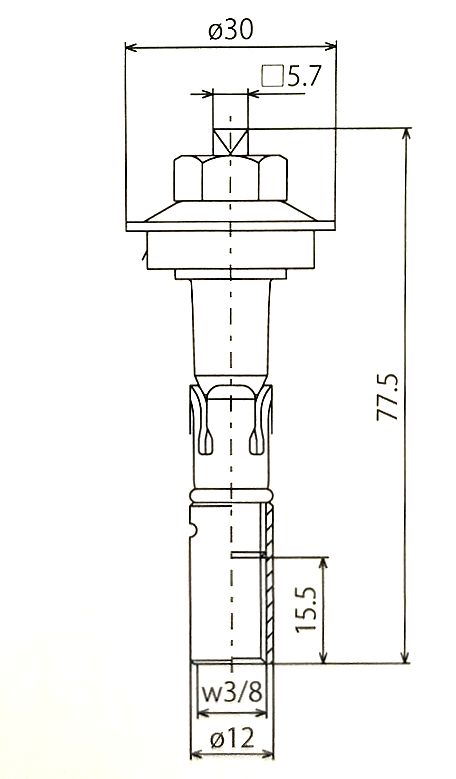 ルーフボルト（ＲＢ・Ｒ−ＢＳ）SUS ルーフボルト(R-BS  R-8BS ステンレス(303、304、XM7等) 生地(または標準) - 3
